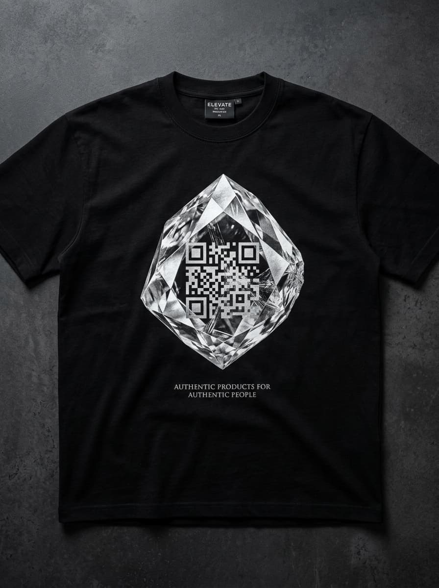 Raw Diamond Reflective Tee - Onyx Black